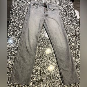 Gap cheeky straight high rise jean, Size 10 Tall. Light gray denim